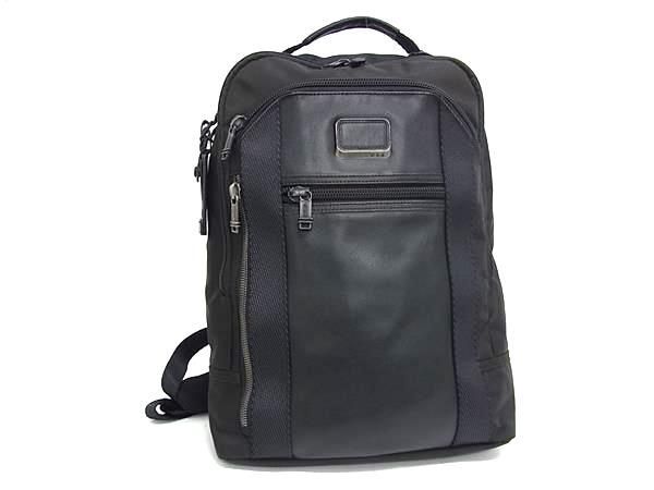 1円 ■美品■ TUMI トゥミ 232682D ナイロンキャンバス×レザー リュックサック バックパック デイパック メンズ ブラック系 FP8039拍卖