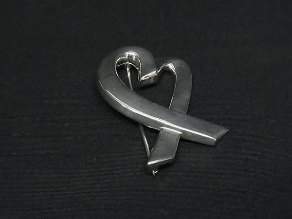 1円 ■美品■ TIFFANY&Co ティファニー パロマピカソ ラビングハート SV925 ピンブローチ ピンバッチ アクセサリー シルバー系 FS5429拍卖
