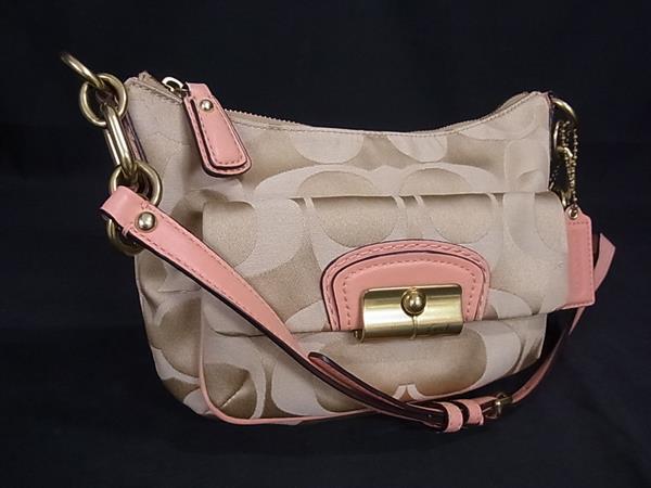 1円■美品■ COACH コーチ 14902 クリスティン シグネチャー キャンバス クロスボディ ショルダーバッグ 斜め掛け ベージュ系 BQ1818拍卖