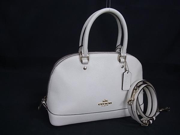 1円 ■美品■ COACH コーチ F57555 ミニシエラ レザー 2WAY クロスボディ ハンドバッグ トート 斜め掛け レディース アイボリー系 BQ1994拍卖