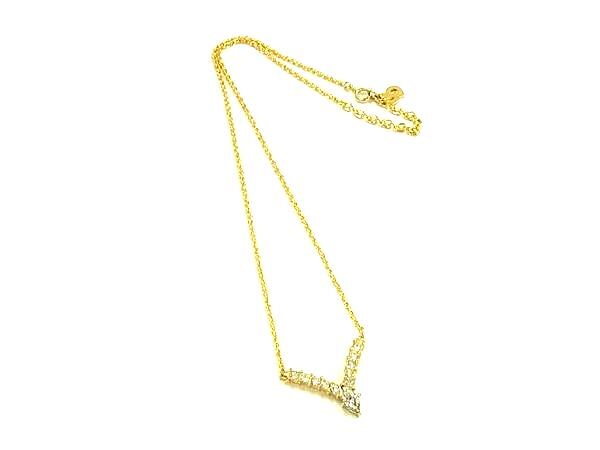 1円 ■美品■ ChristianDior クリスチャンディオール ヴィンテージ ラインストーン ネックレス アクセサリー ゴールド系 FP8303拍卖