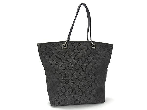 1円 GUCCI グッチ 31243 GG柄 GGキャンバス ショルダーバッグ トートバッグ レディース ブラック系 GB2442拍卖
