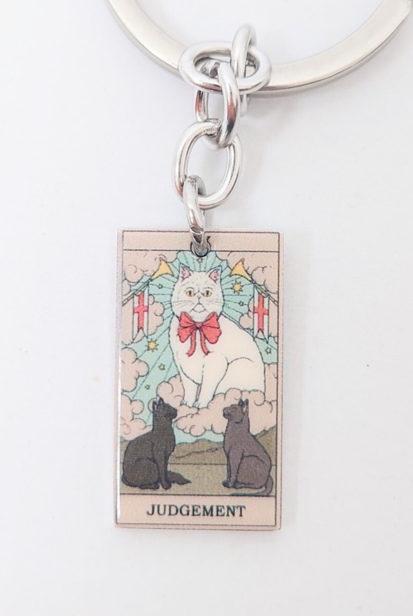 猫柄 猫雑貨 猫グッズ 猫のタロット キーホルダー JUDGEMENT タロットカード 占い ねこ キャット cat拍卖