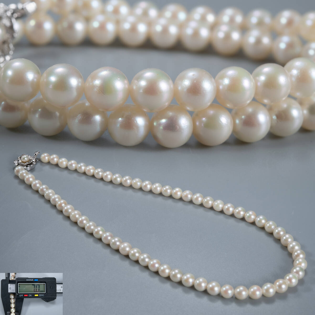 本真珠・アコヤ真珠・パールネックレス・シルバー・silver刻印・7.0mm・O011983拍卖