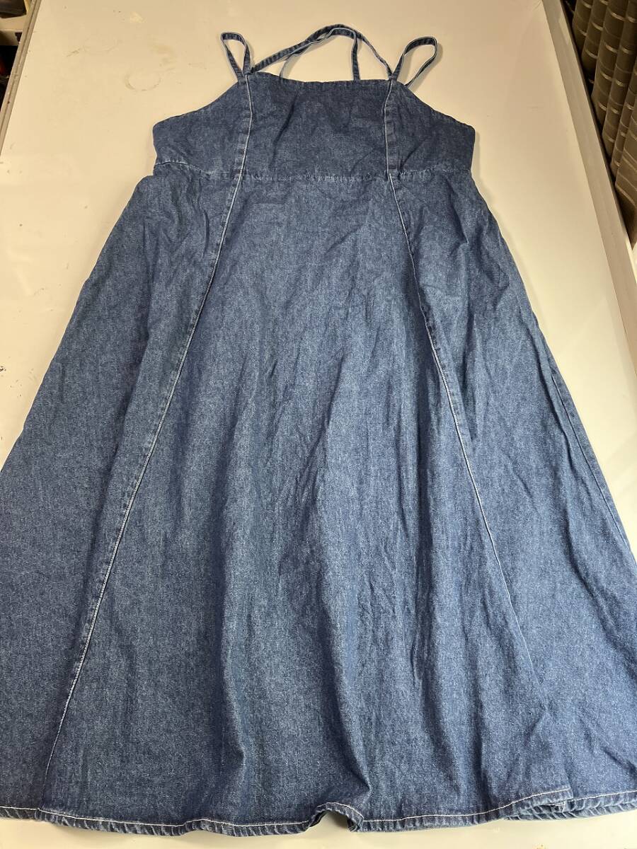新品■大きいサイズ4L■デニム切替キャミワンピース■インディゴブルー拍卖