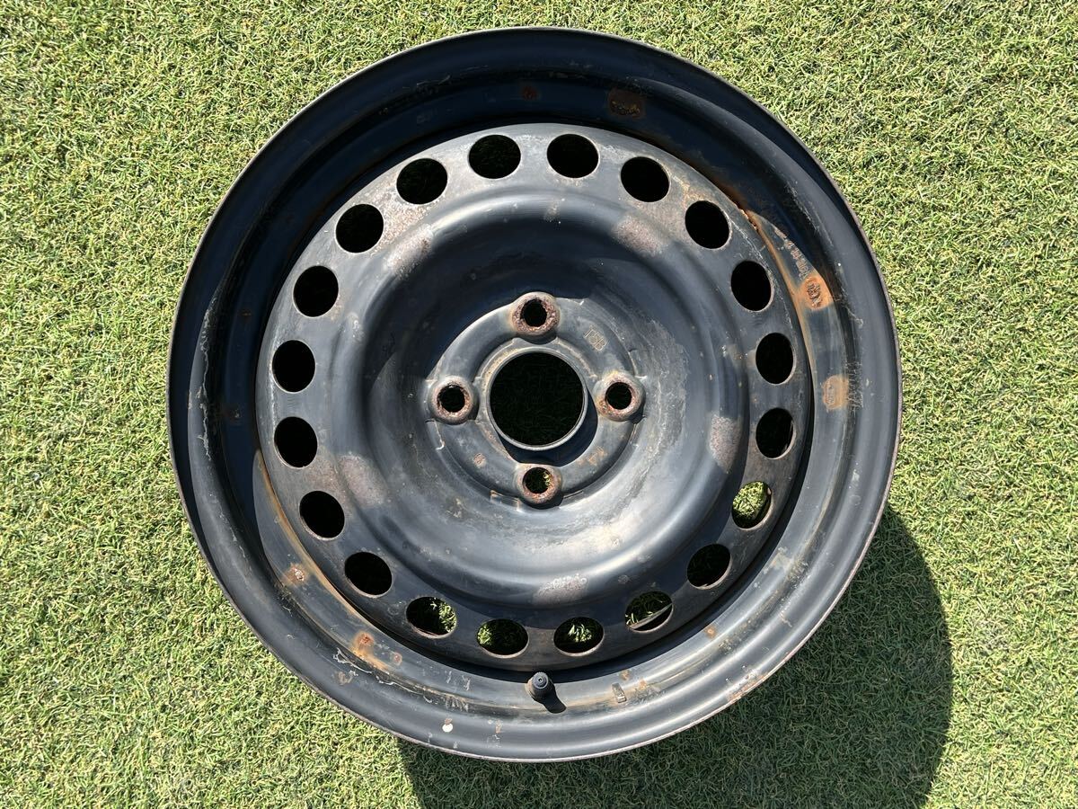 ホンダ フィット GK系/GP5系/GR系 純正 スチール 鉄ホイール 鉄チン 中古品 15インチ 6J +50 PCD100 4穴 1本 【Z2MR7-232】拍卖