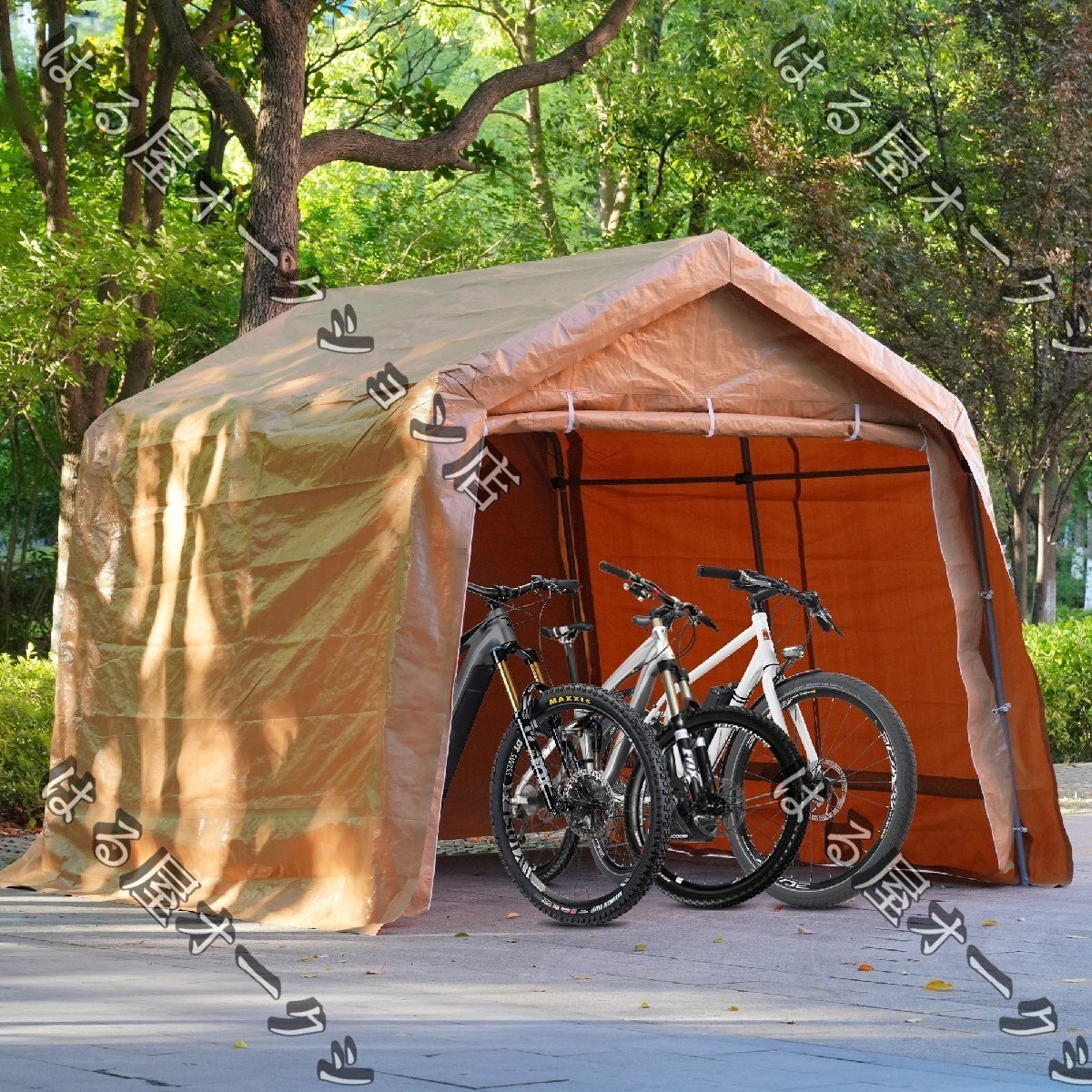 【UPF50+UVカット&防雨】テント 車庫テント ガレージテント 車庫 お祭り 倉庫 奥3m×幅3.3m×高さ2.56mガレージテント カーポート拍卖