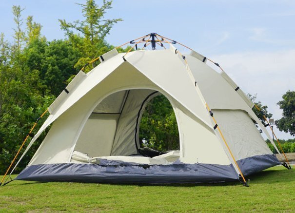 屋外全自動速開テント二重ドア通気折りたたみ3-4人キャンプ日除け真二重テント拍卖