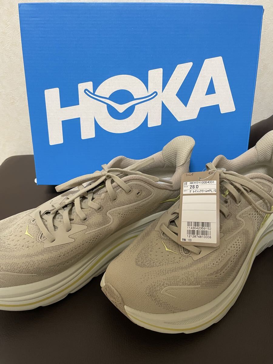 ホカ CLIFTON 10 クリフトン 10 1162030 メンズ 陸上/ランニング ランニングシューズ D : グレイシュクリーム×ペールグレー HOKA拍卖