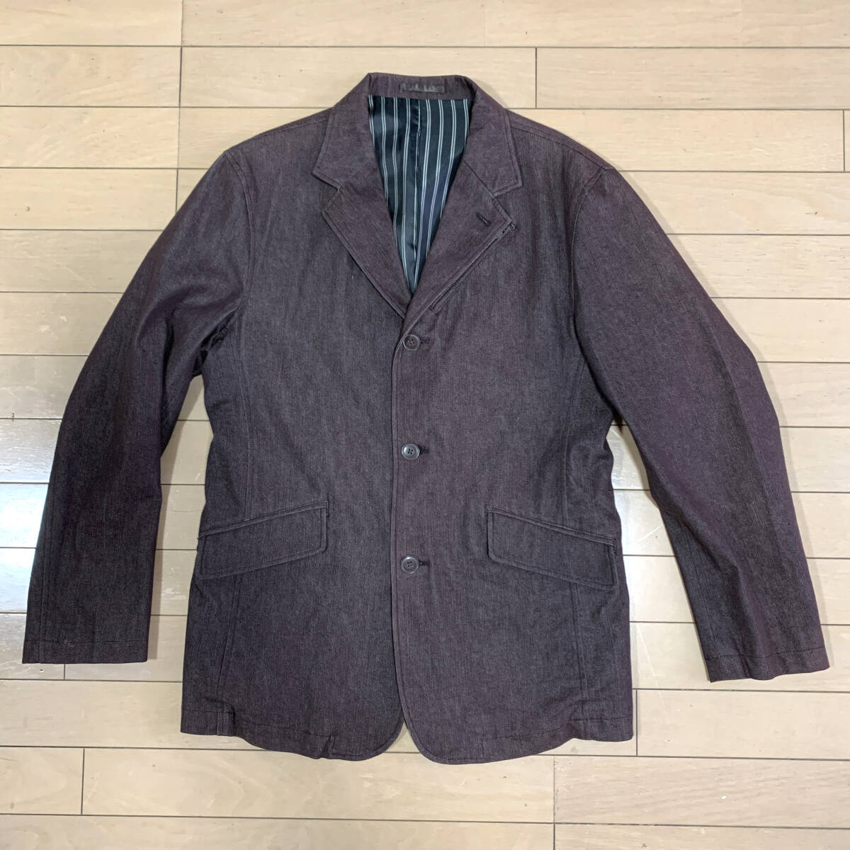 MODERM ブラウン テーラード3ボタンジャケット M(実質Lサイズ)拍卖