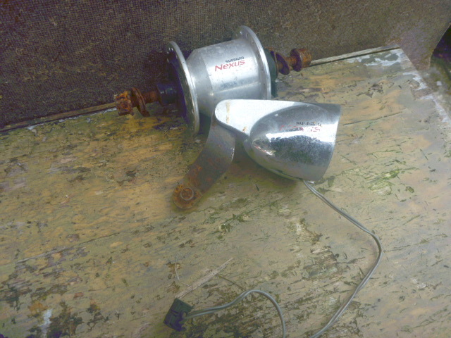 ★レストア・リペア用 組立に自信がある方?26インチ らくらくライト&ダイナモセット LED 程度下 D-160 24028★拍卖