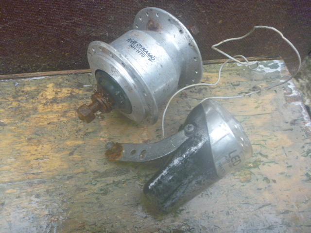 ★レストア・リペア用 組立に自信がある方如何ですか?27インチ らくらくライト&ダイナモセット LED 程度下 D-148 24021★拍卖