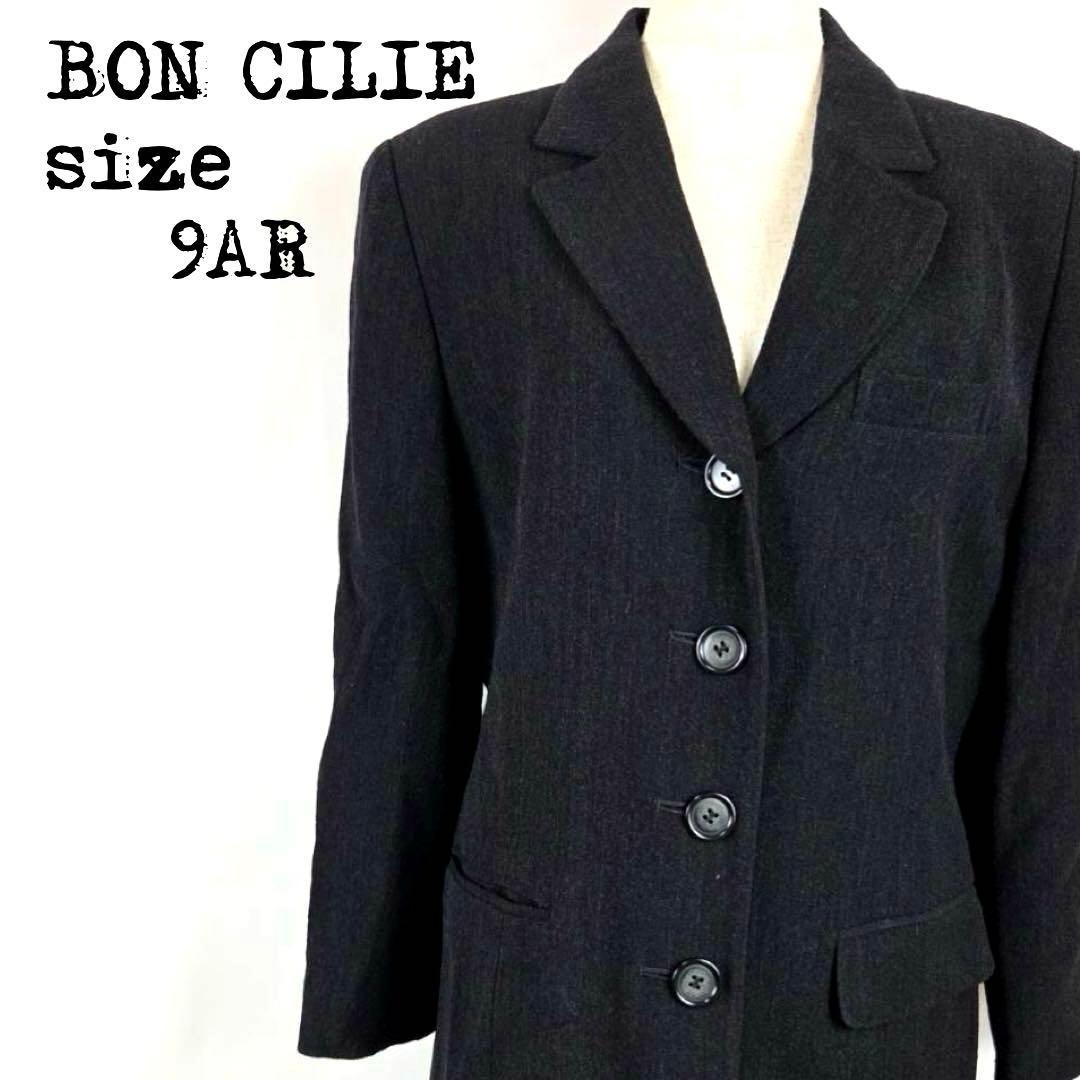 BON CILIE ボンシリエ テーラードジャケット 9AR ブラック 美品拍卖