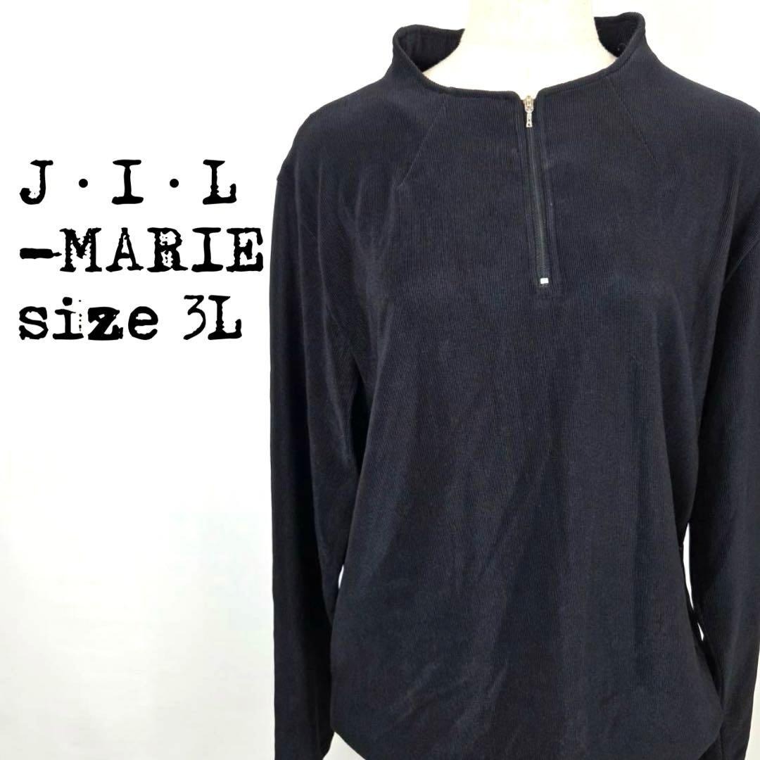 J.I.L MARIE ジルマリー ハーフジップ コーデュロイ 3Lゆったり拍卖
