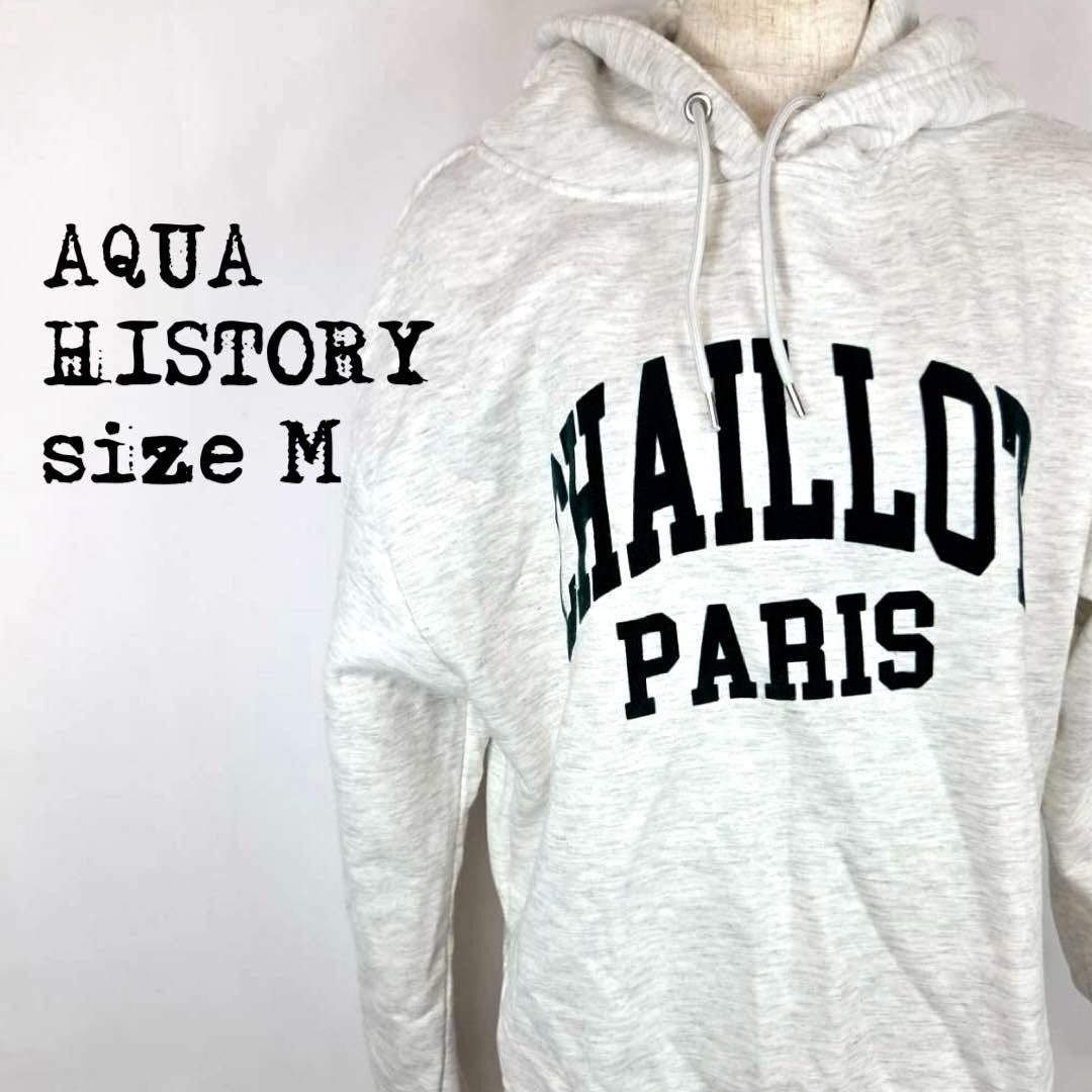 AQUA HISTORY アクアヒストリー カレッジロゴ パーカー グレー拍卖