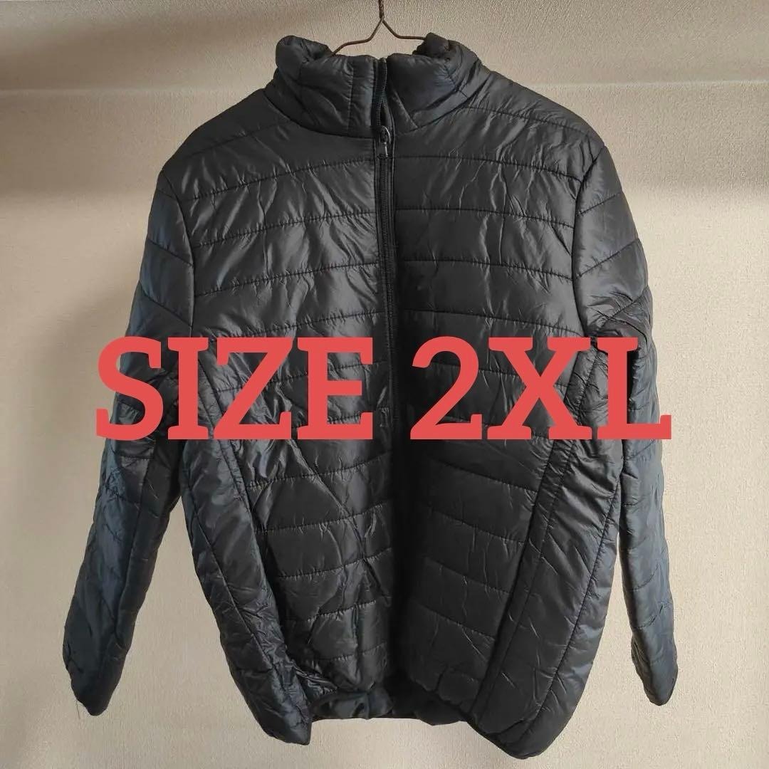 2XL ブラック キルティング ダウン風ジャケット B/19 大きめ ゆったり拍卖