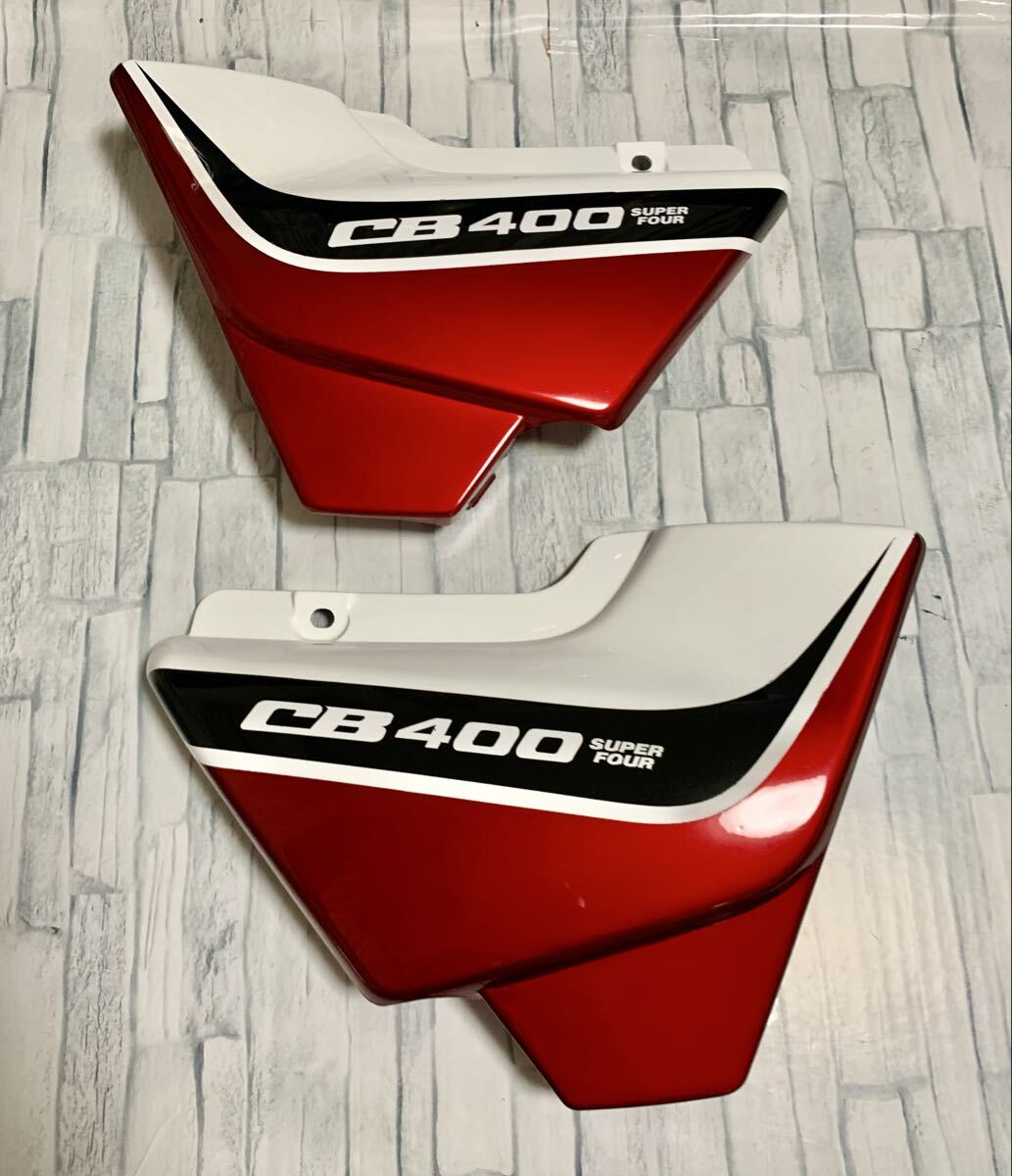 【新品】CB400SF CBXカラー 塗装済み サイドカバー 左右セット NC42 Revo NC39 スペック3 赤白 サイドカウル 純正互換品拍卖