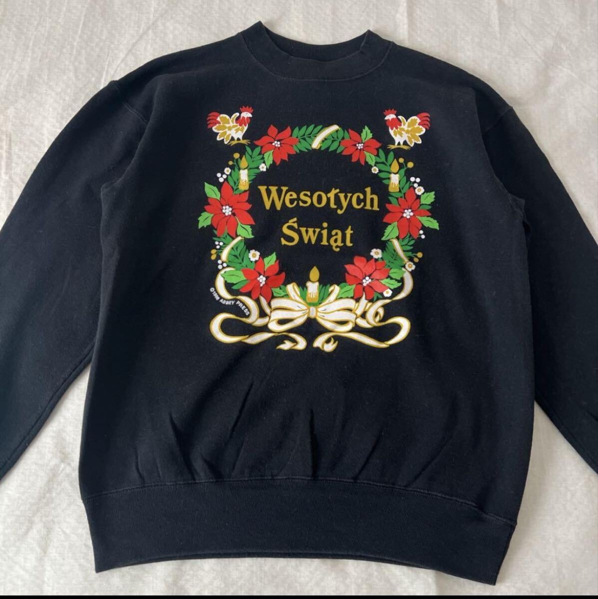 USA製 90年代 Vintage Xmas リース ホリデー スウェット ビンテージ トレーナー拍卖