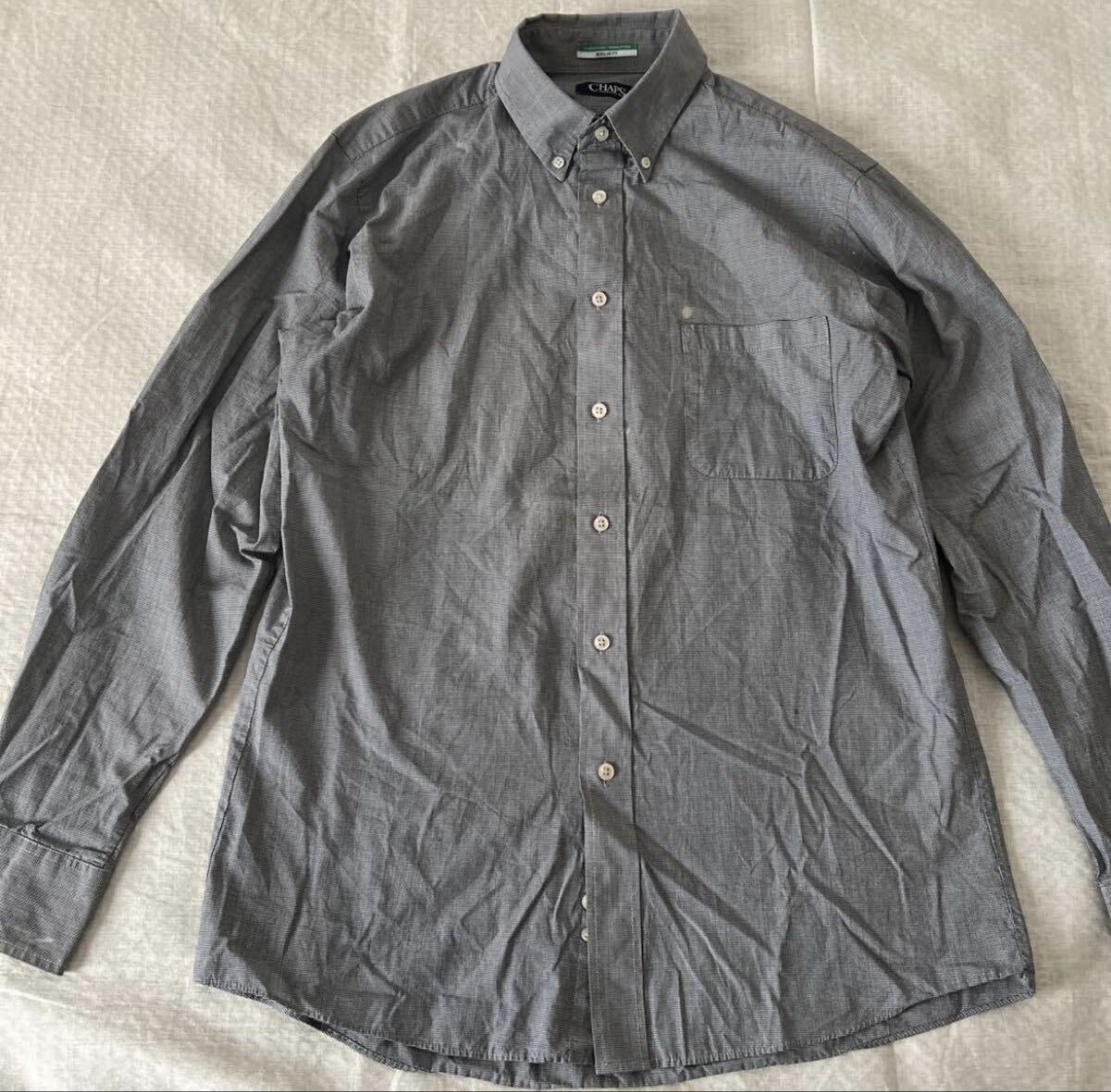 US古着 CHAPS チャップス STAIN RELEASE WRINKLE FREE長袖シャツ ボタンダウン シャツ拍卖