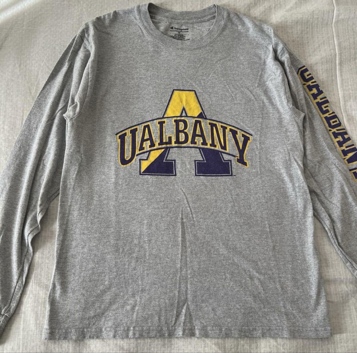 US古着 Champion UALBANY オールバニー カレッジ ロンT拍卖