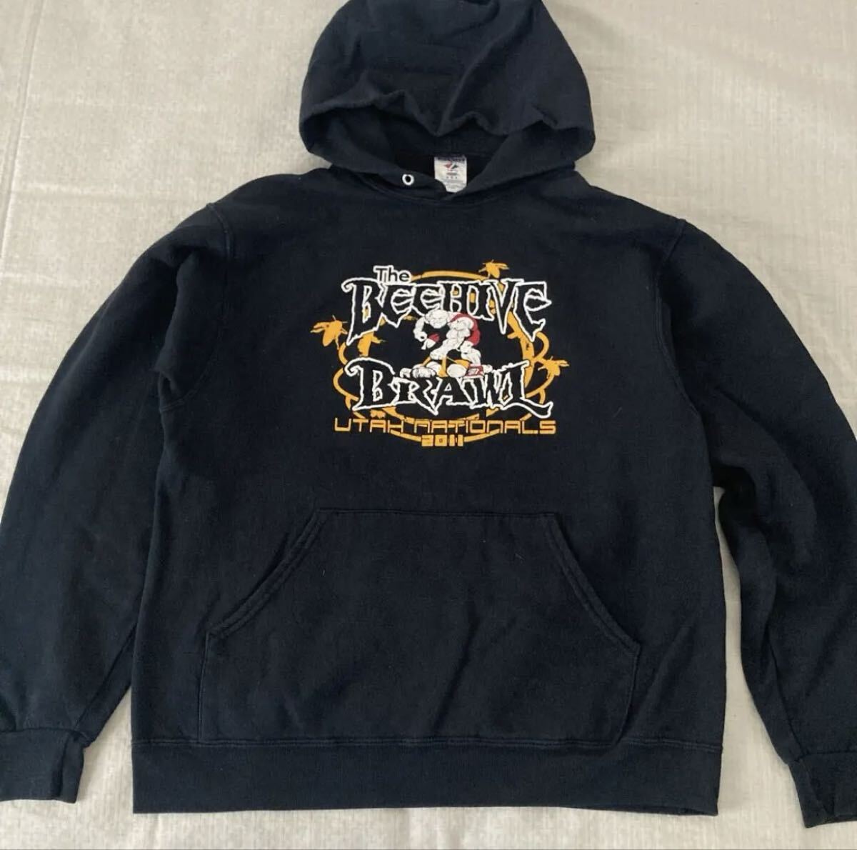 US古着 vintage JERZEES The Beehive プリント スウェット パーカー フーディー拍卖