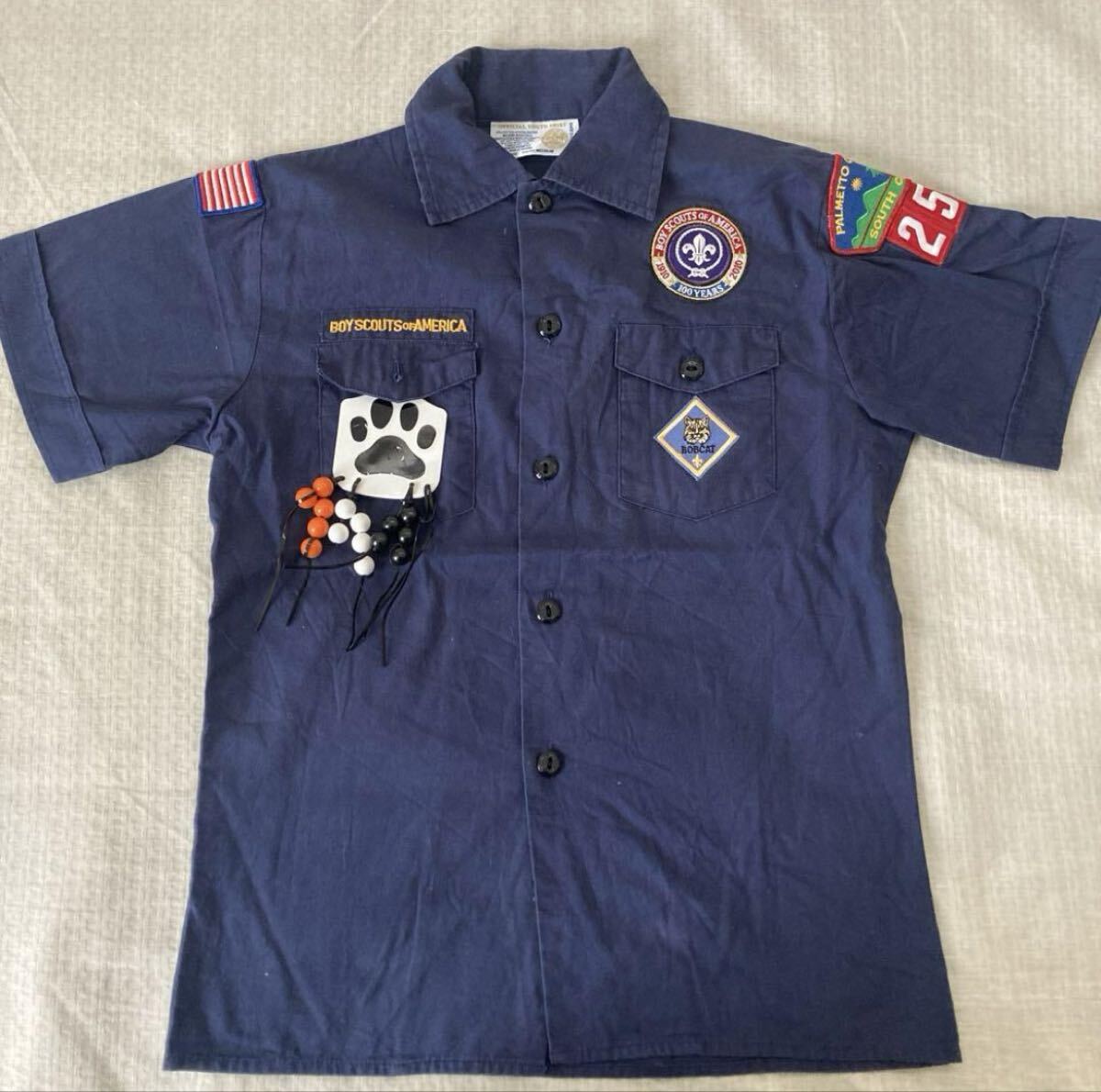 US古着 BOY SCOUTS ボーイスカウト ワッペン付 半袖 シャツ ボーイスカウトシャツ拍卖