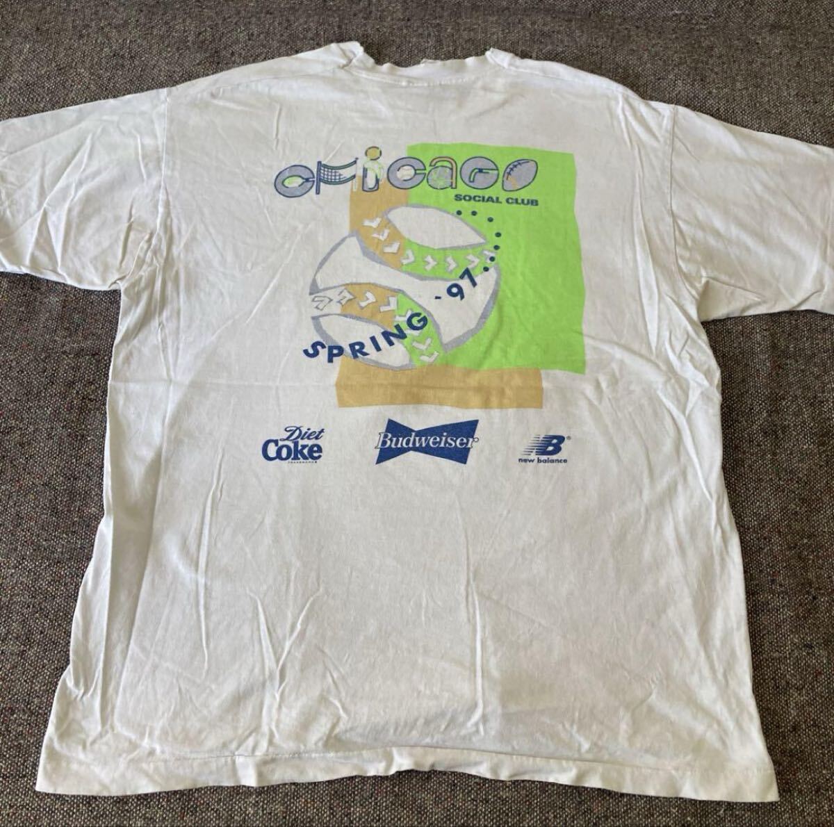 90's vintage フルーツオブザルーム ソフトボール 両面 ダメージ Tシャツ ビンテージ拍卖