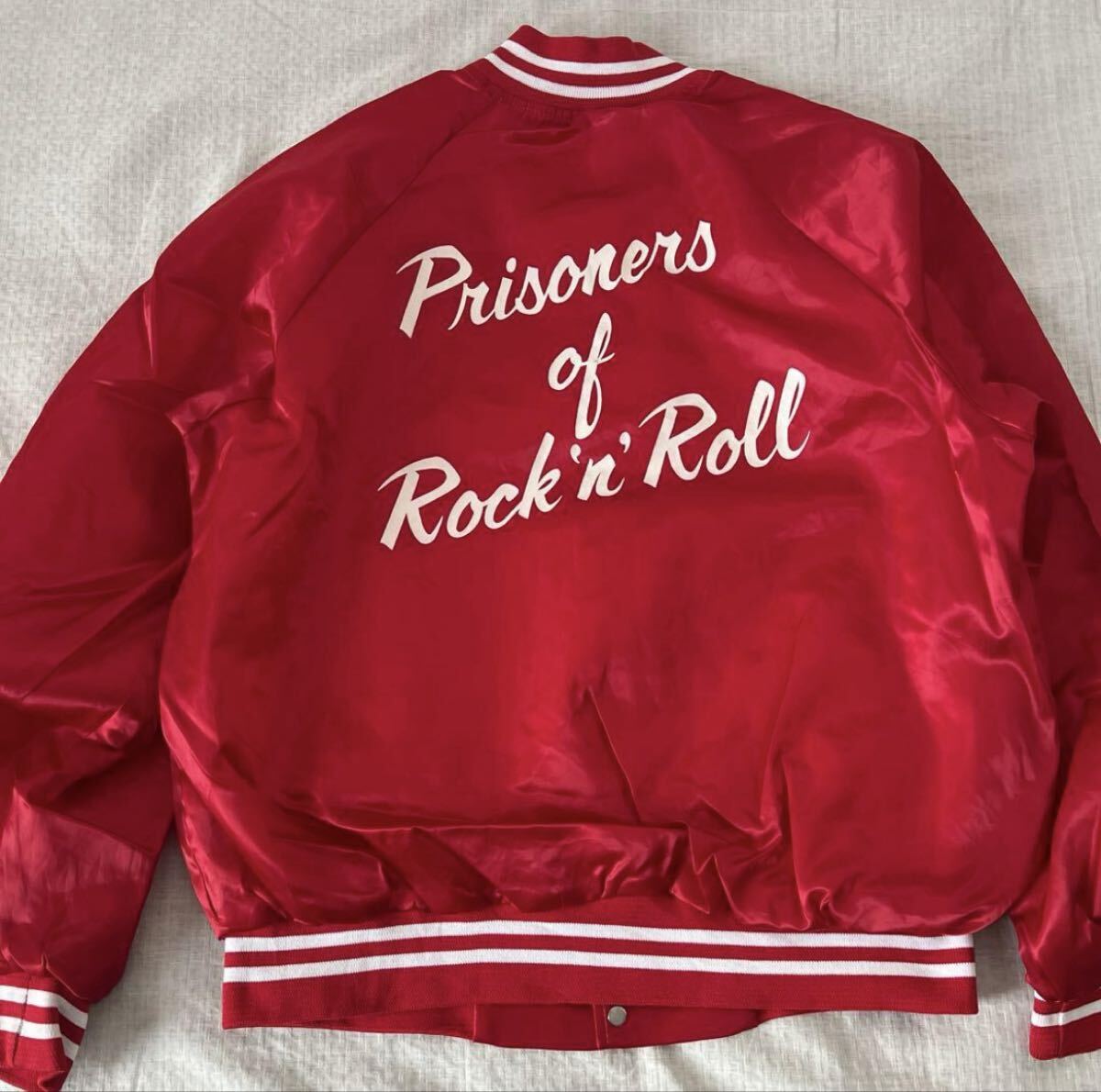 USA製 vintage ビンテージ バックプリント ナイロンジャケット 監獄ロック スタジャン拍卖