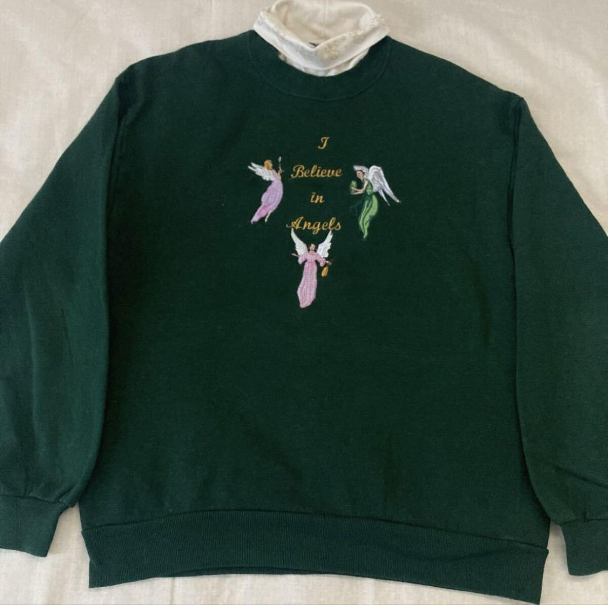 USA製 90's vintage JERZEES Angel エンジェル 刺繍 スウェット拍卖