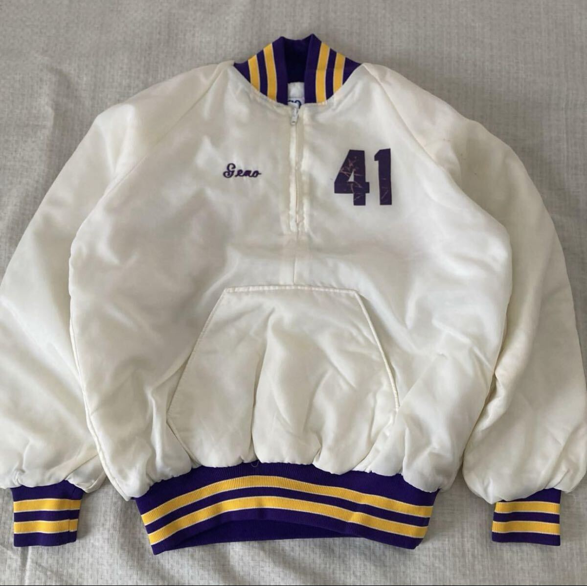 US古着 ビンテージ VTG 中綿 キルティング ハーフジップ ナイロン プルオーバー 拍卖