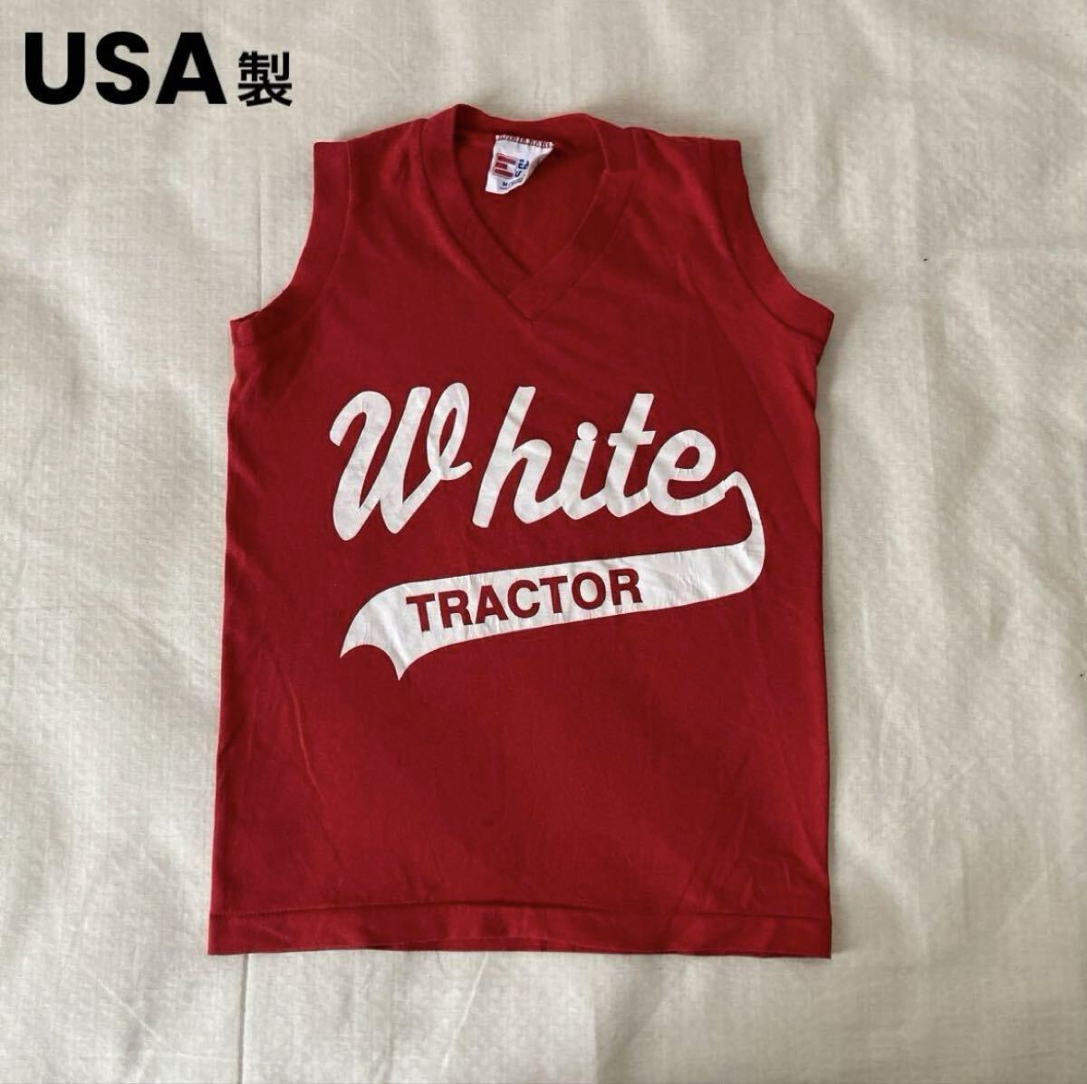Kids USA製 vintage ビンテージ EAGLE USA Vネック タンクトップ ノースリーブ拍卖
