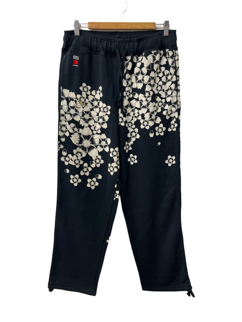 ■タグ付き未使用品■参丸一 サンマルイチ 和柄 スウェット パンツ サイズL■ブラック 黒 イージーパンツ 蛙 かえる 桜 プリント 刺繍 美品拍卖