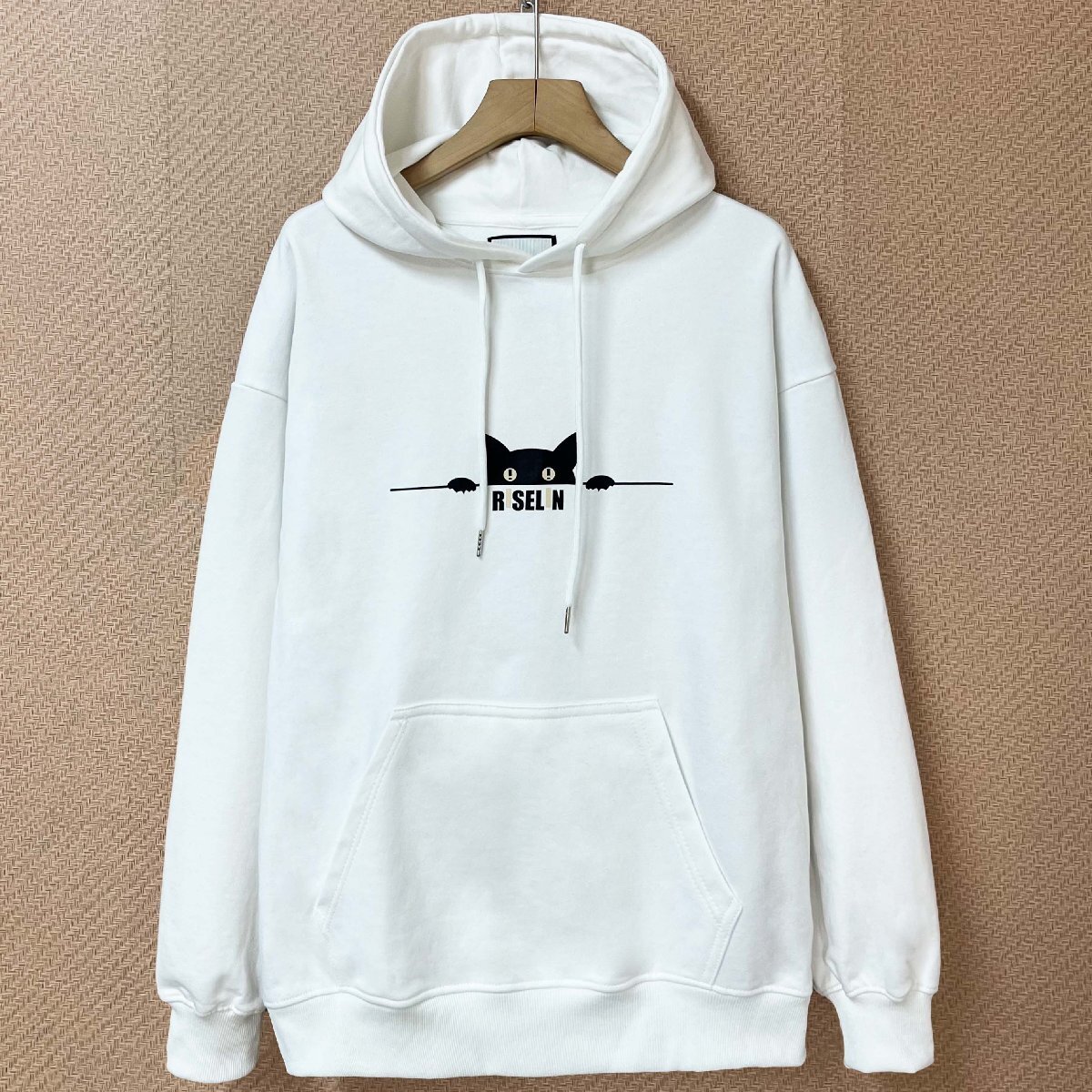 人気ヨーロッパ製※定価4万◆ブルガリア発※RISELIN パーカー コットン100% ソフト ネコ柄 遊び心 カワイイ カットソー トップス L/48拍卖