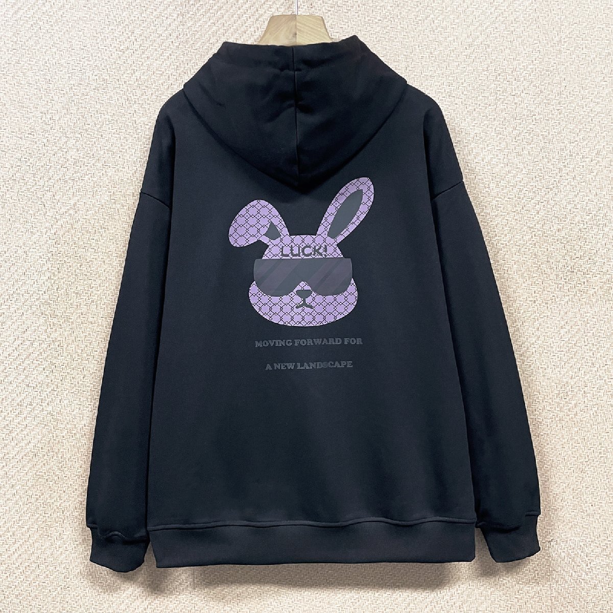 高級ヨーロッパ製※定価4万◆ブルガリア発※RISELIN パーカー 綿100% 柔らか スウェット トレーナー ラビット柄 個性 通学 通勤 日常 L/48拍卖