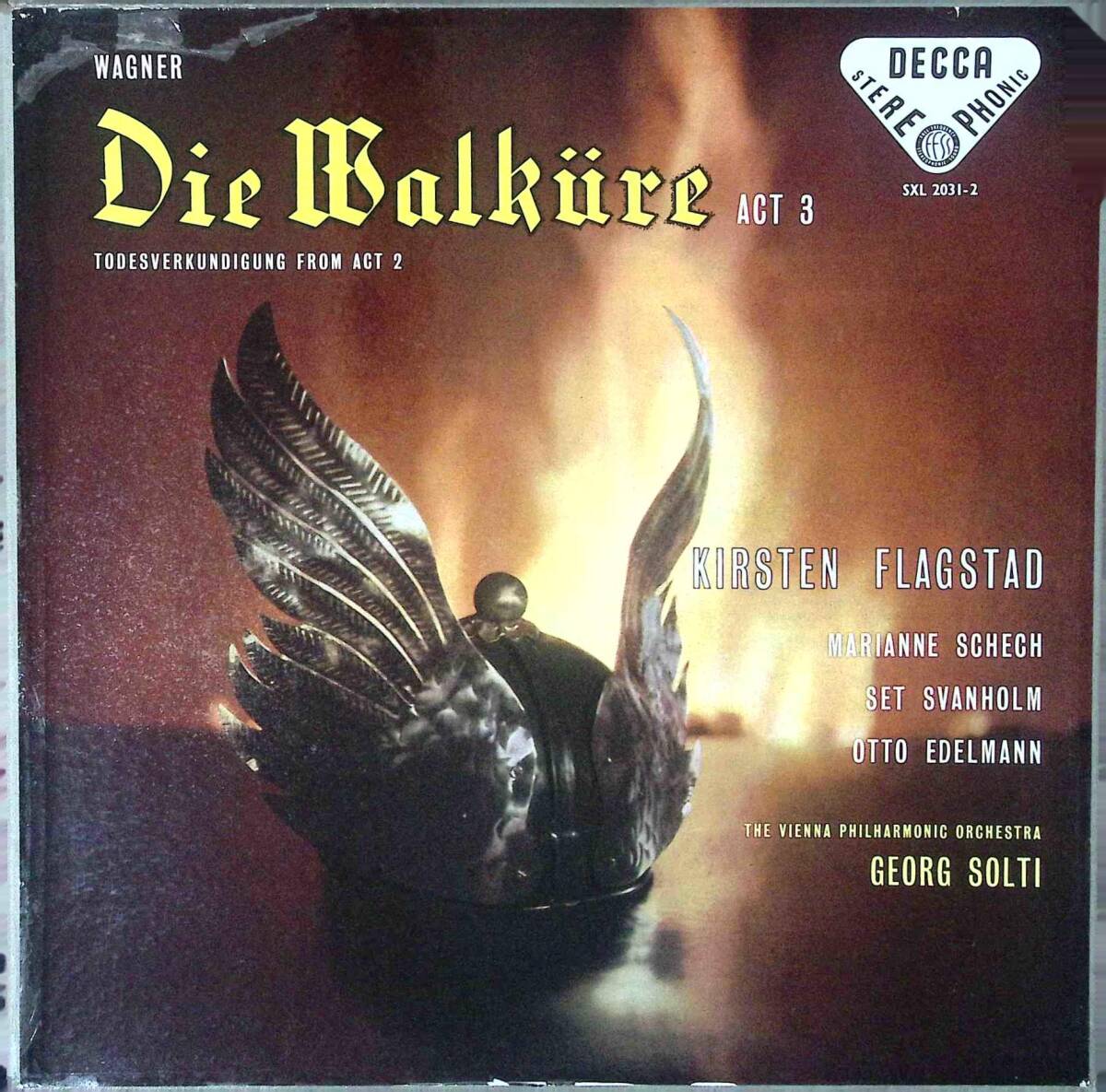 【希少】G.ショルティ指揮O ワーグナー 楽劇「ワレキューレ」英Decca溝付Large(Wide-Band)ED1ラベルStereo盤2枚箱SXL2031/2(1E/3K/1E/1E)拍卖