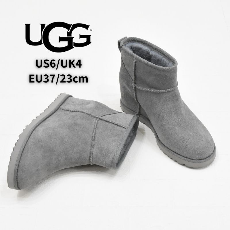 UGG Classic Femme Mini(クラシック フェム ミニ)ウェッジブーツ 1104609 グレー系 US6 / UK4 / EU37 / 23cm拍卖