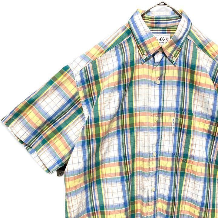 Bob’s tailor EASTBOY ボブステーラー BD ボタンダウン 半袖チェックシャツ メンズ Mサイズ拍卖