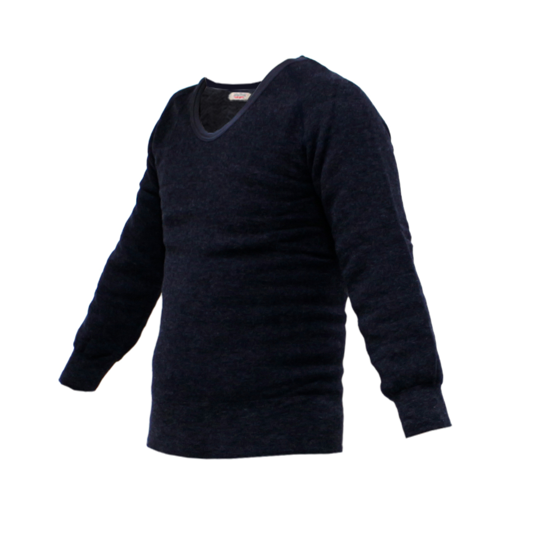 極厚 U首 インナー シャツ (ネイビー/M) 裏起毛 下着 肌着 暖かい 極暖 Uネック U首 バイク ツーリング拍卖