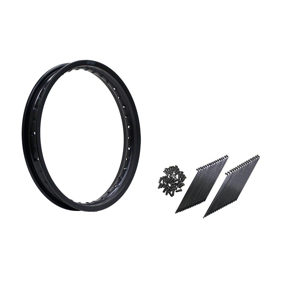 TWR製 アルミリム 2.15-17 36穴 & リム スポーク セット 9×157 リムスポーク 36本 ブラックエディション拍卖