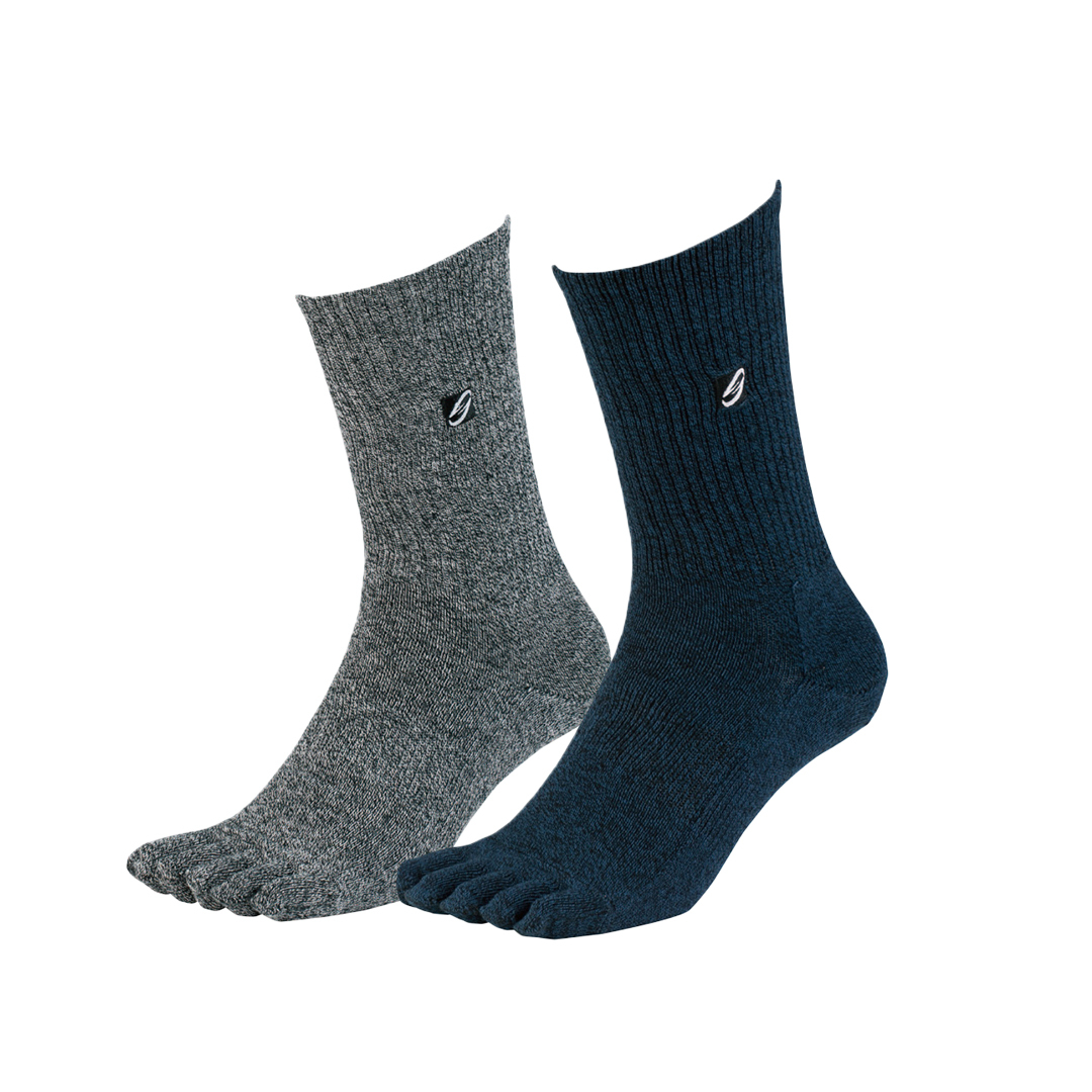 五本指 消臭 靴下 (モクMIX/L 2足セット) フィット ずれない クルー丈 90°直角ヒール ソックス 抗菌 靴下 ニオイクリア拍卖