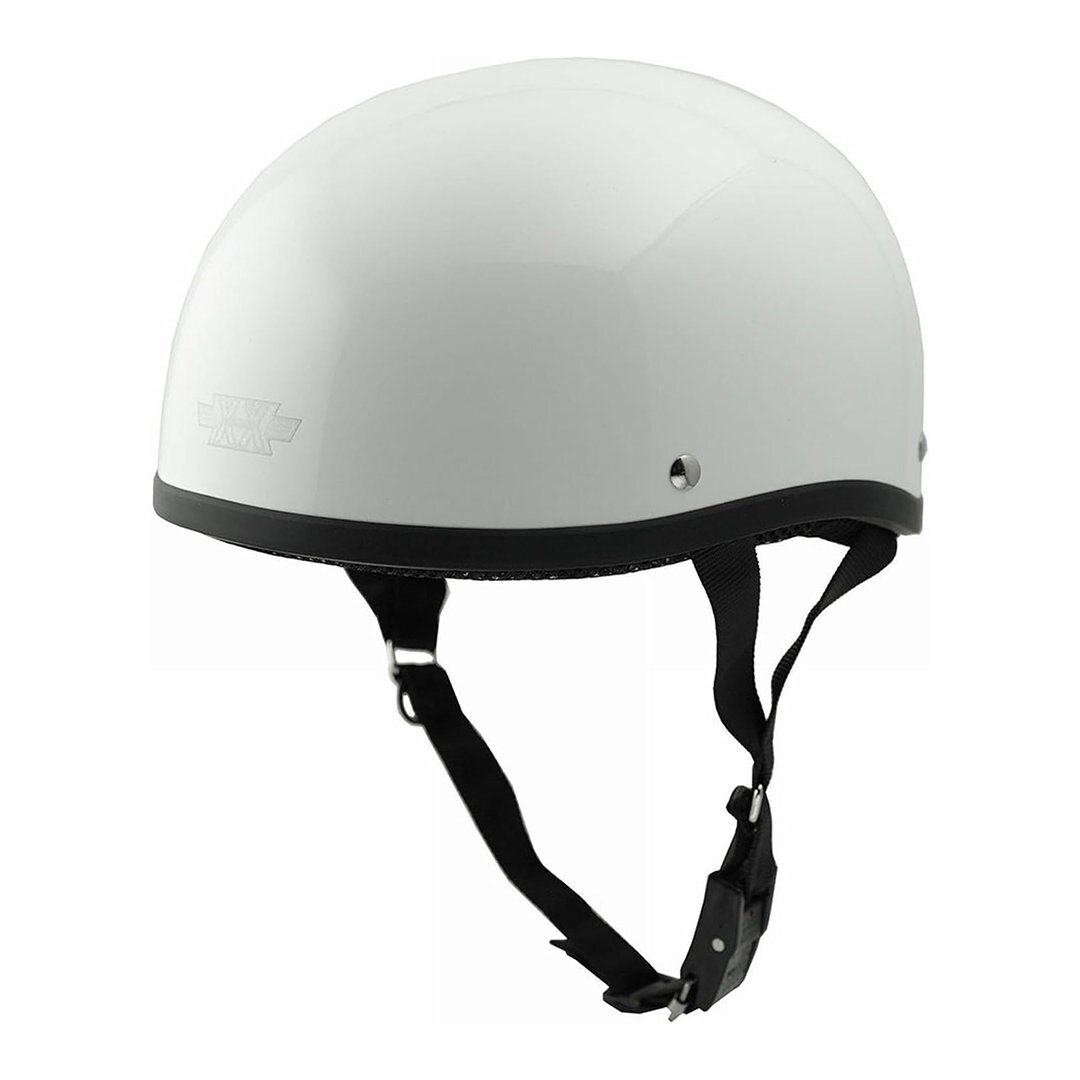 ハーフヘルメット XXLサイズ (62-64cm未満) (ホワイト) 半キャップ 半帽 半ヘル ワンタッチバックル 大きい拍卖