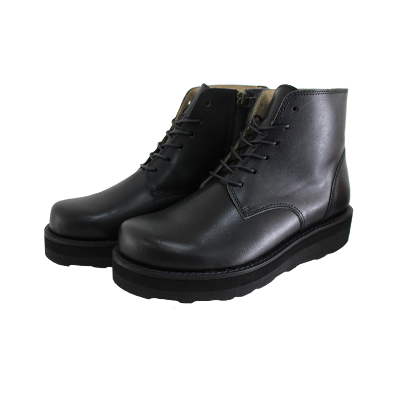 日本製 レディース 厚底ブーツ (ブラック 39/24.5-25cm) 国産 カブ TWR 栃木レザー 本革 牛革 レザーブーツ ライディングシューズ バイク拍卖