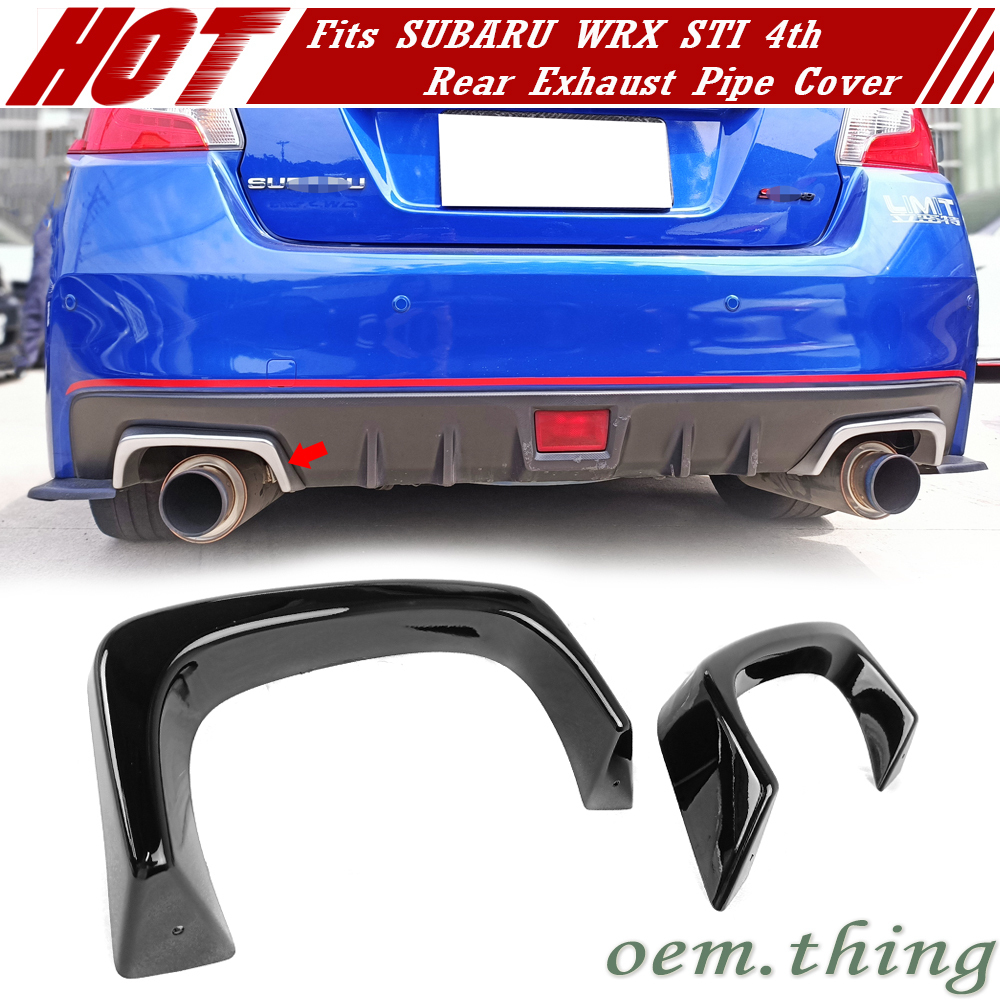 【即納品】#光沢黒ブラック塗装済 スバル WRX STI S4 VA マフラーカッター カバー トリム 左右2PCSセット 2015-2021拍卖