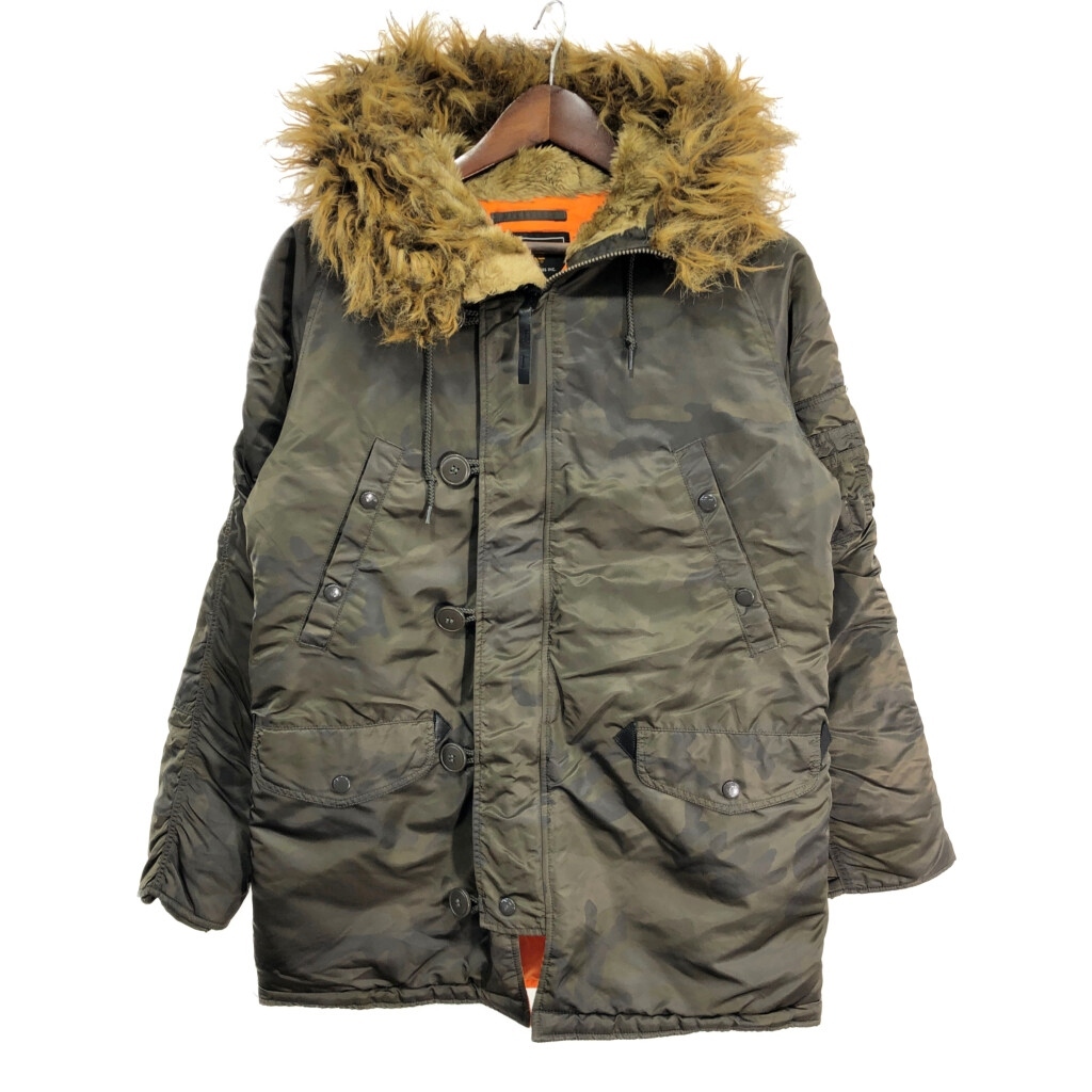 ALPHA INDUSTRIES アルファ インダストリーズ N-3B フライトジャケット 迷彩 オリーブ (メンズ MEDIUM) 中古 古着 S9950 1円スタート拍卖