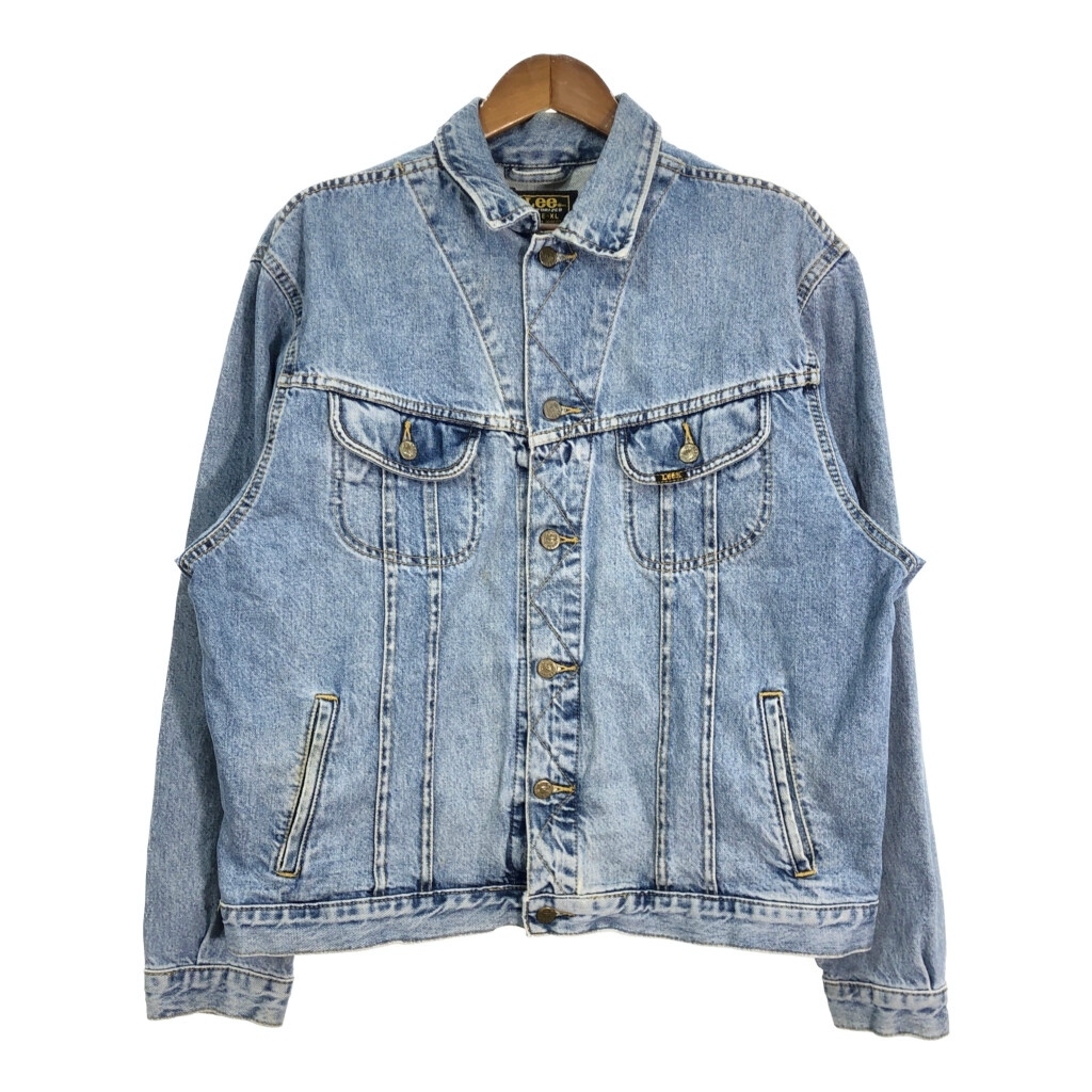 80年代 USA製 Lee リー PATD-153436 デニムトラッカージャケット ブルー(メンズ XL )中古 古着 T2050 1円スタート拍卖
