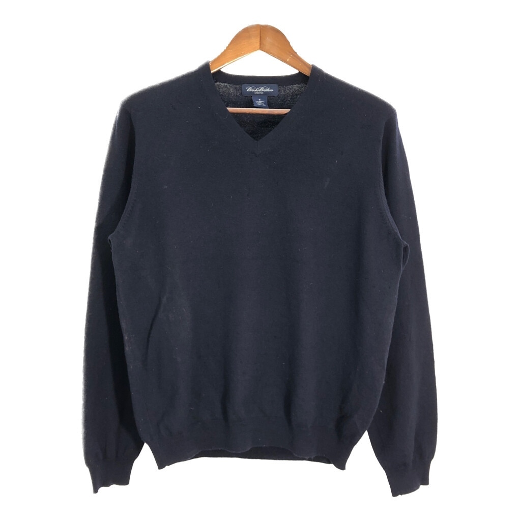 Brooks Brothers ブルックスブラザーズ Vネック ウール ニット セーター ネイビー (メンズ M) 中古 古着 T2068 1円スタート拍卖