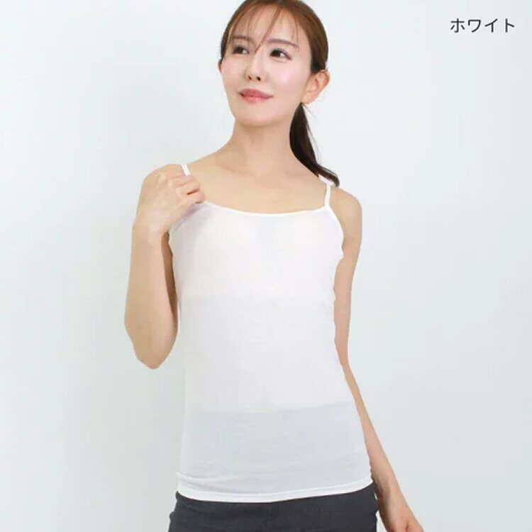 汗取りインナー キャミソール ホワイト L 汗取りパッド付き 綿混 春夏 吸水速乾 抗菌防臭 汗ジミ対策 脇汗パッド 汗取りキャミソール 新品拍卖