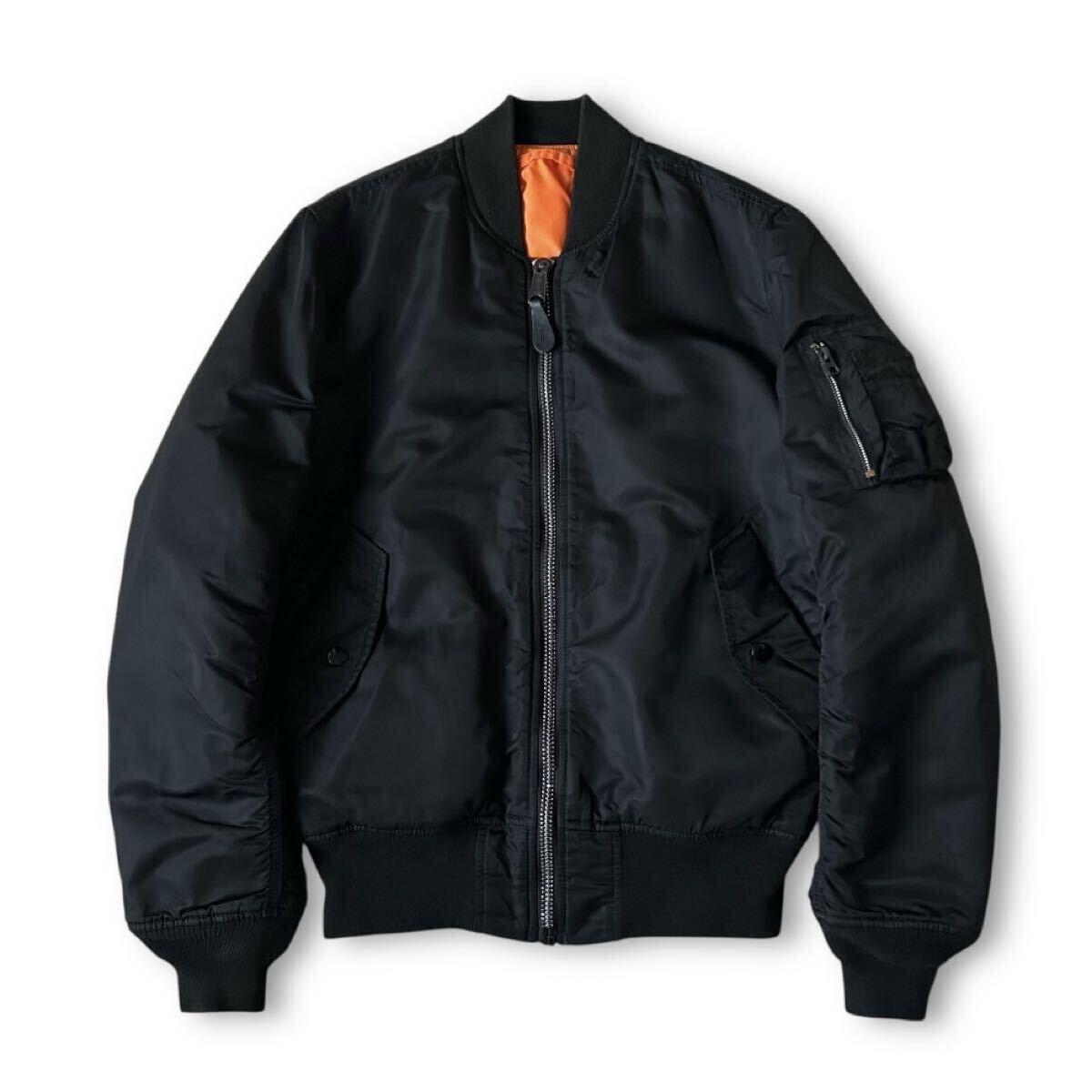 良品 ALPHA INDUSTRIES MA-1 フライト ジャケット M 黒 ブラック アルファ ミリタリー ブルゾン リバーシブル 中綿 ナイロン メンズ拍卖
