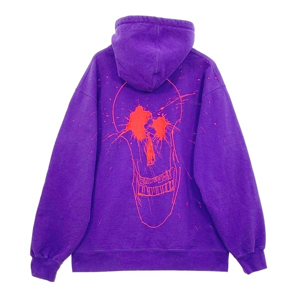 Supreme シュプリーム スカル パーカー Ralph Steadman SkullHooded フーディ ロゴ 刺繍 メンズ Lサイズ パープル トップス DM16849■拍卖