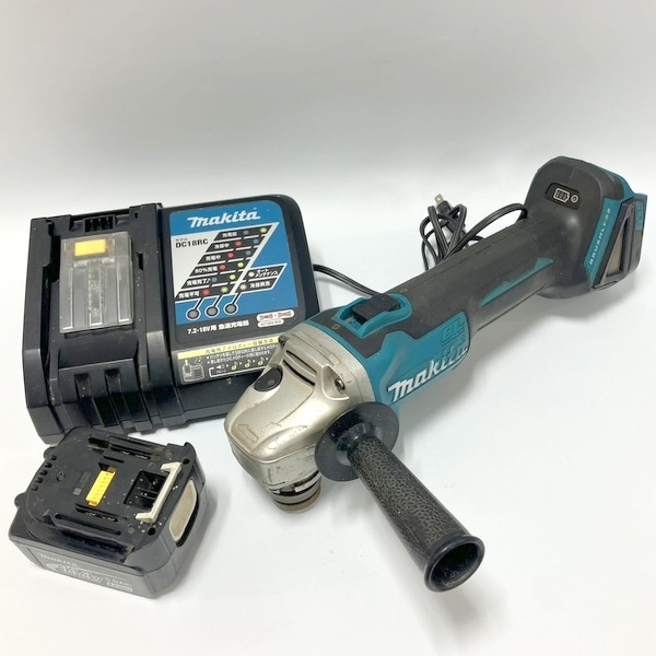 makita マキタ 充電式ディスクグラインダ GA403D 100mm 14.4V 3.0Ah バッテリー 1個 充電器 サイドグリップ つき≡DT6685拍卖